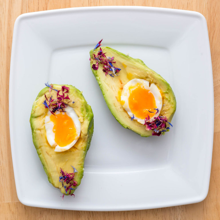 Avocado with soft-boiled egg
