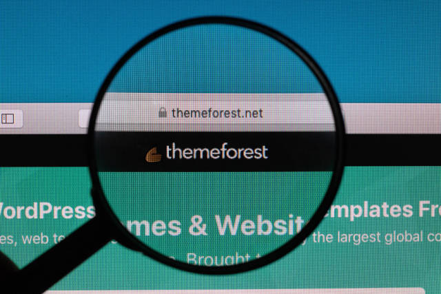 Themeforest logo under magnifying glass