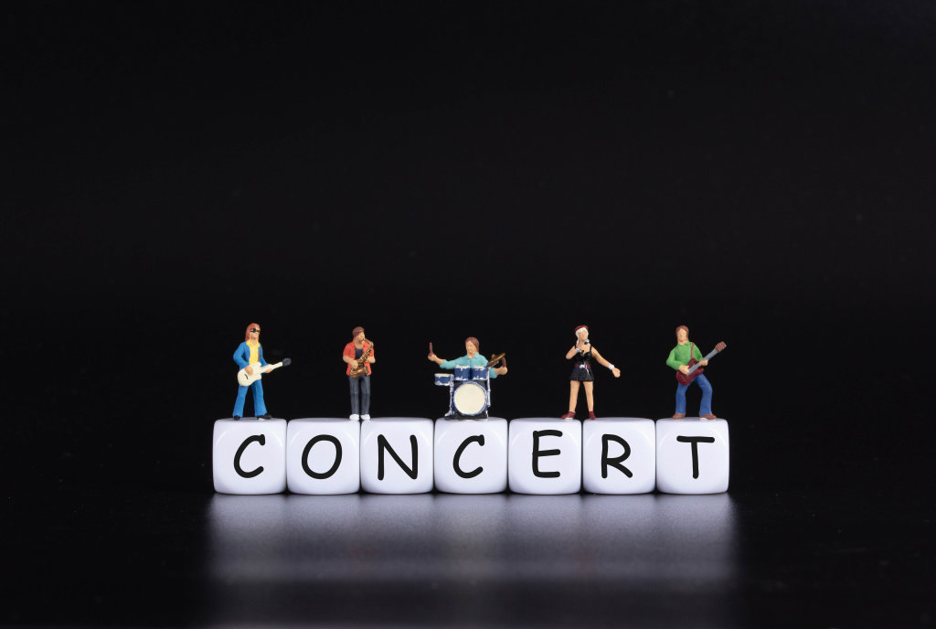 Miniature band with Concert text