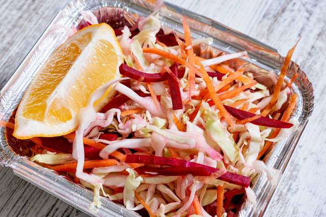 Salad of cabbage, beets and carrots - pickled vegetable
