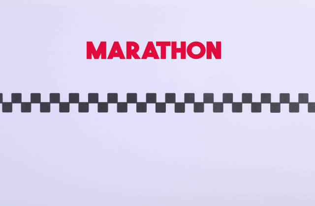 Finish line with Marathon text