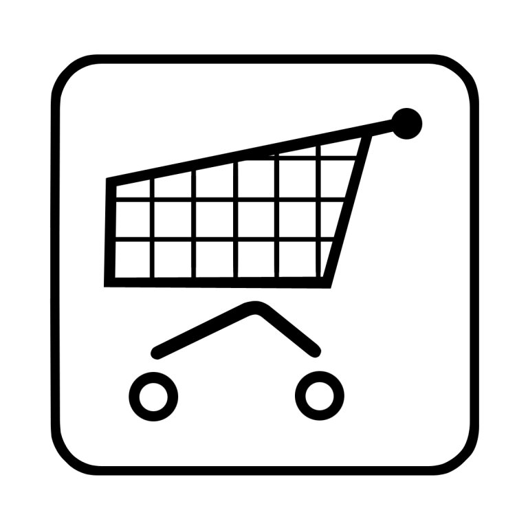 Hinweisschild Einkaufen