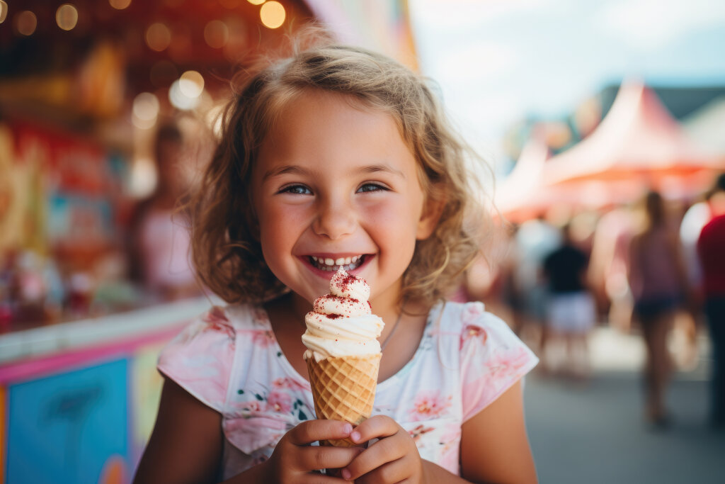 Mädchen mit Eis in der Hand