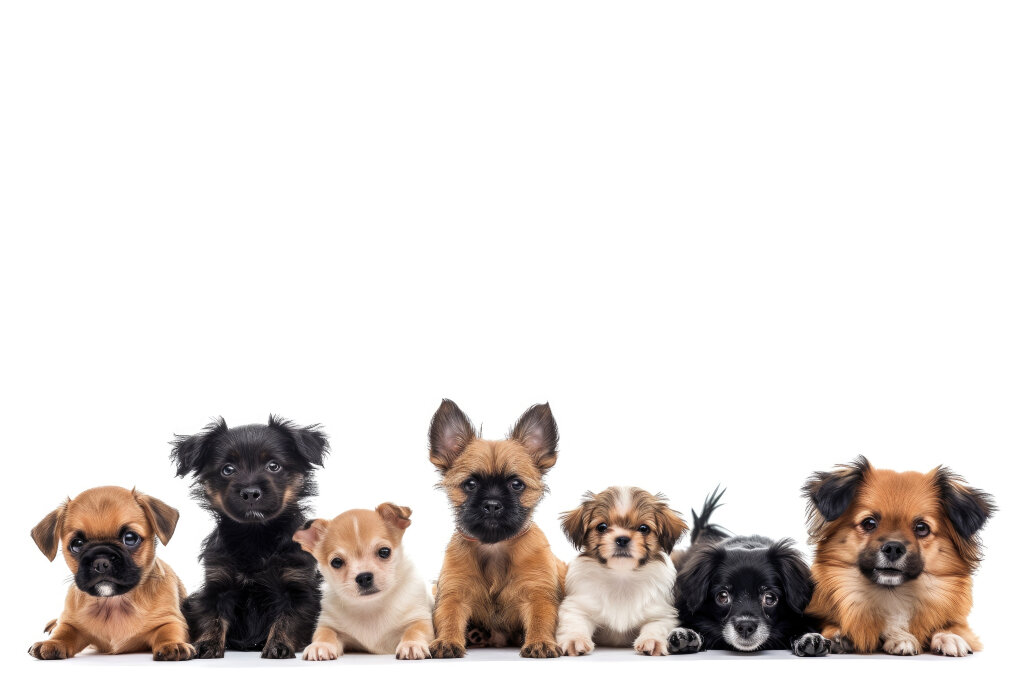 Hundewelpen nebeneinander