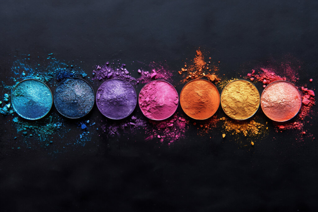 Regenbogenfarbenes Make-up