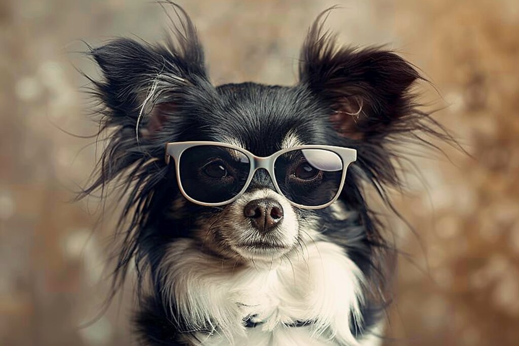 cooler Hund mit Sonnenbrille