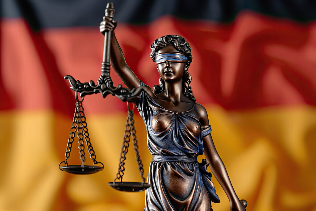 Justitia vor Deutschlandfahne