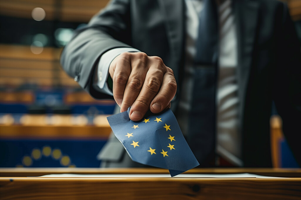 Europawahl 2024: Wahlurne und Stimmabgabe bei der EU-Wahl
