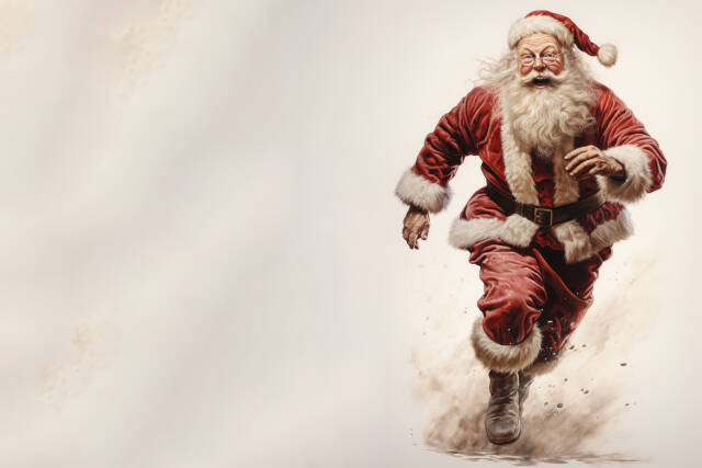 Weihnachtsmann rennt