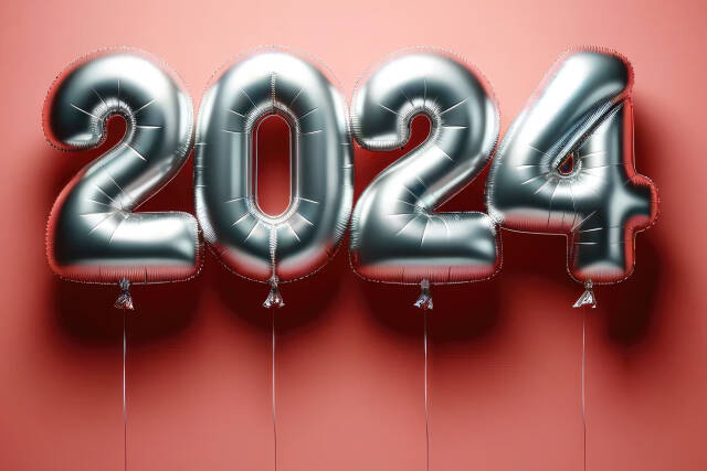 2024 - silberne Luftballons