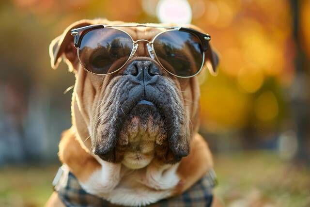 Dogge mit Sonnenbrille