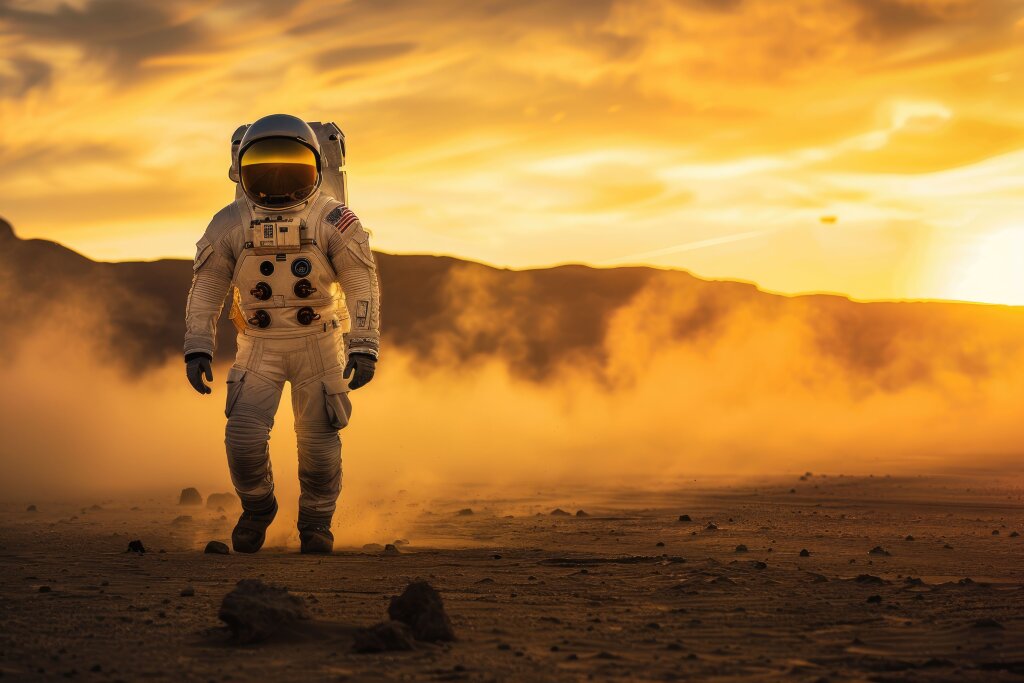 Mensch auf dem roten Planeten