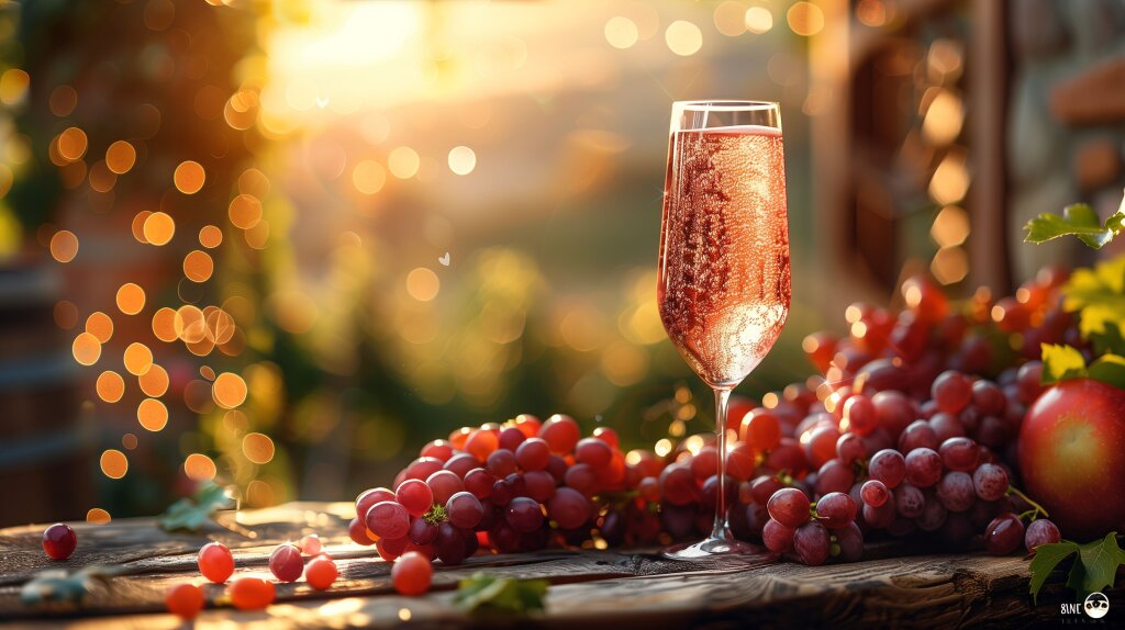Rotwein und Trauben bei Kerzenlicht – Elegantes Weinglas auf einem festlichen Tisch
