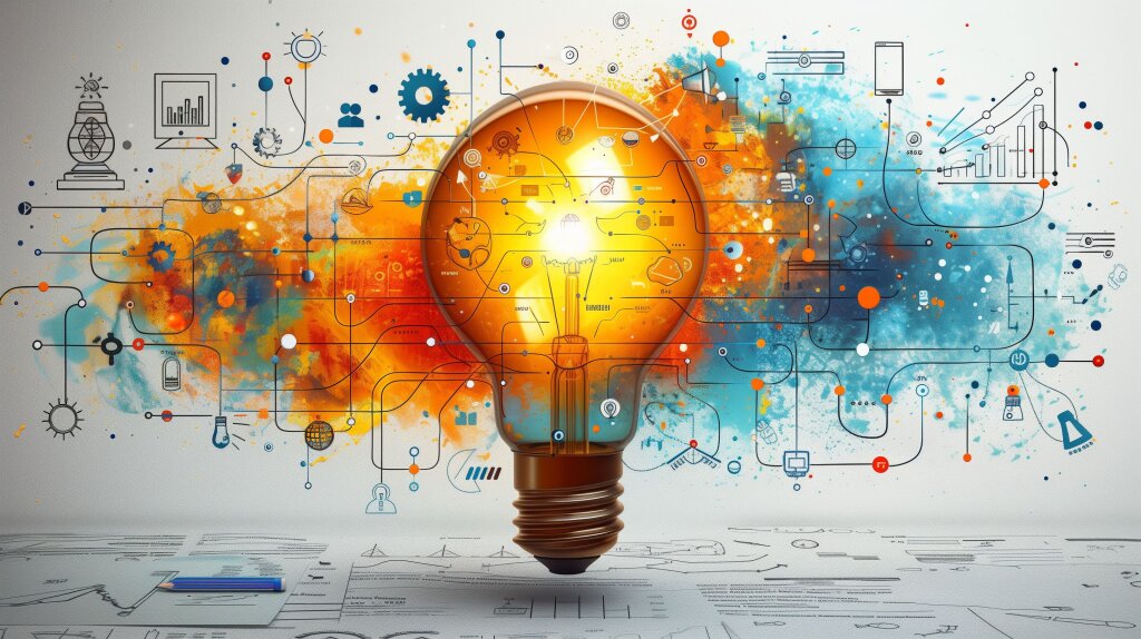 Glühbirne als Symbol für Innovation: Kreativität und Ideenfindung