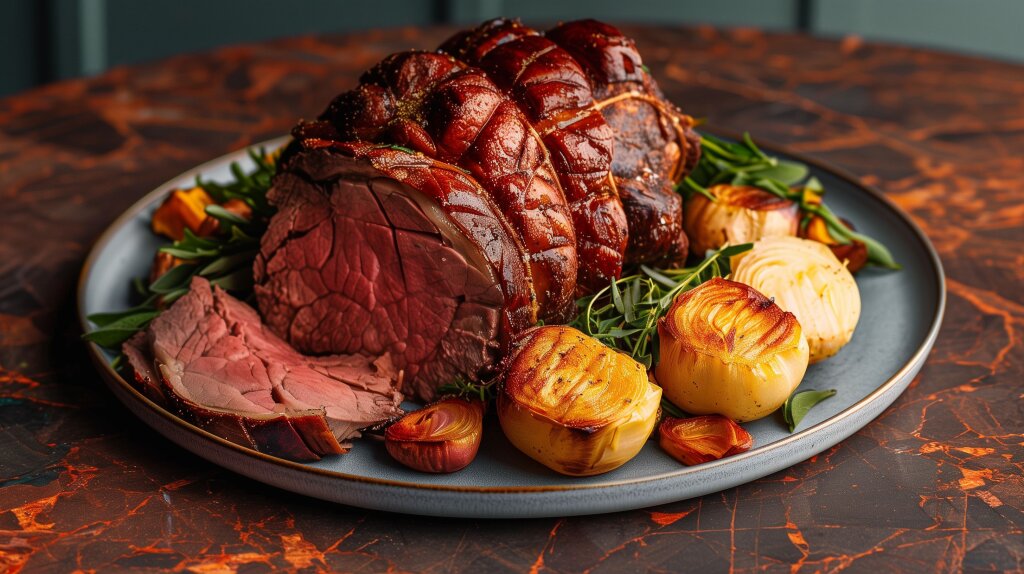 Festlicher Braten mit Gemüse