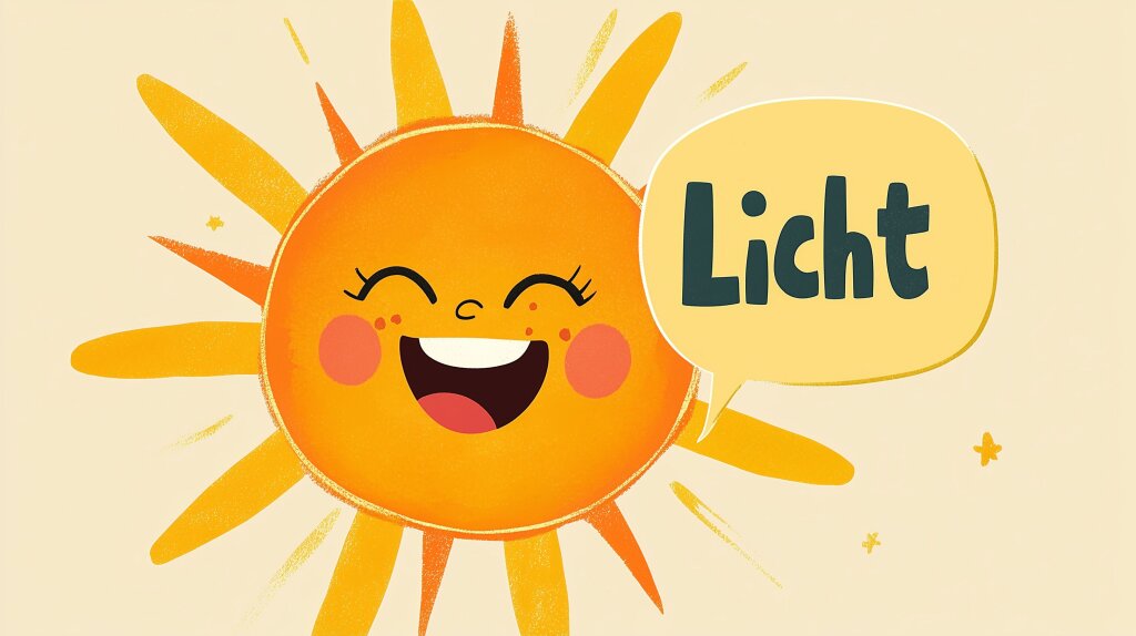 Fröhliche Sonne mit Sprechblase - Licht Illustration