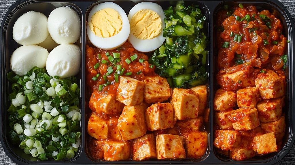 Bento-Box mit vielfältigen Lebensmitteln – Gesunder Mittagssnack