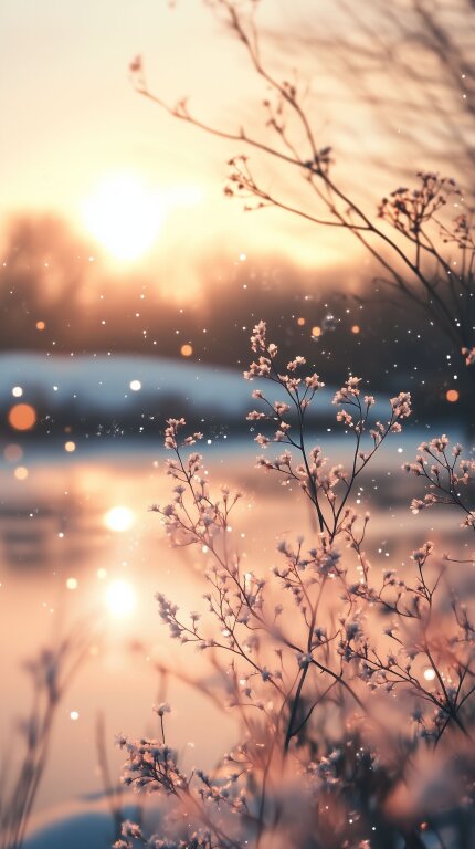 Inspirierendes Zitat über einer winterlichen Naturlandschaft