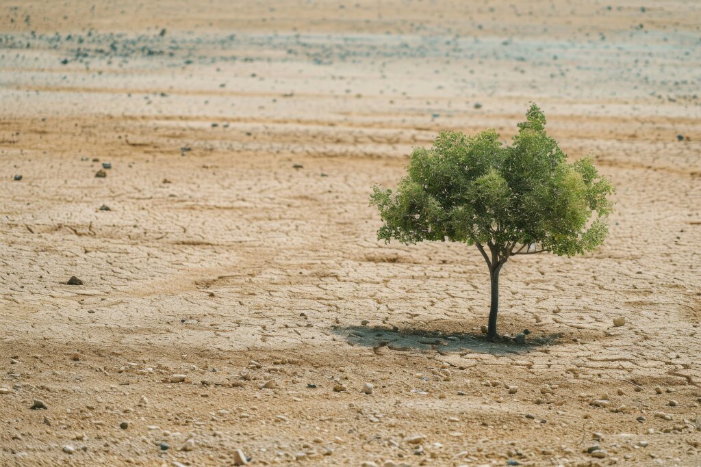 Einsamer Baum in der Wüste