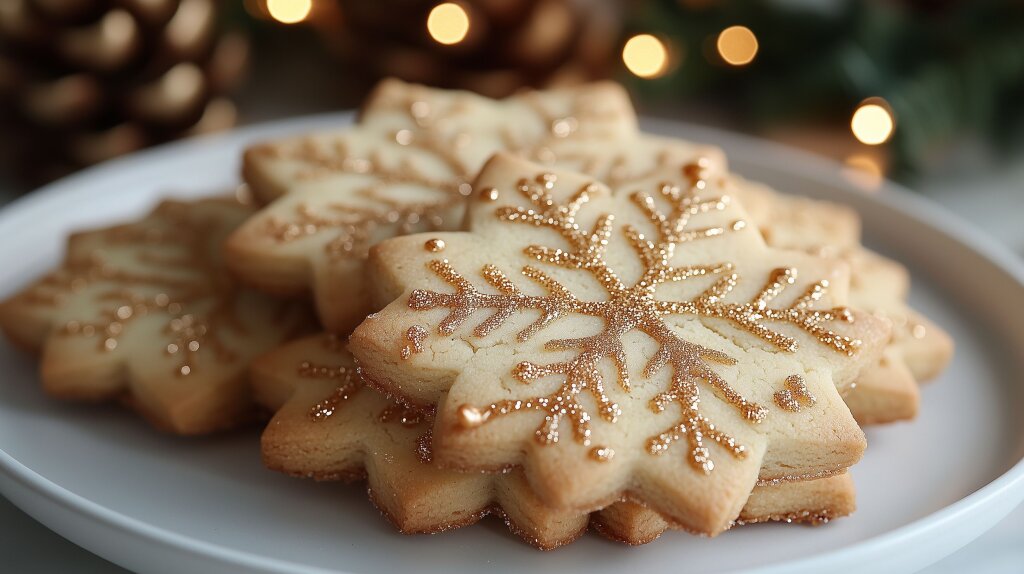 4. Elegante Schneeflocken-Kekse mit Espresso-Dekoration