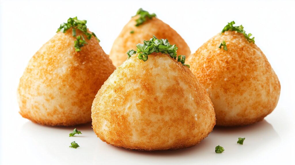 Brasilianische Coxinha Hähnchenbällchen knusprig gebraten