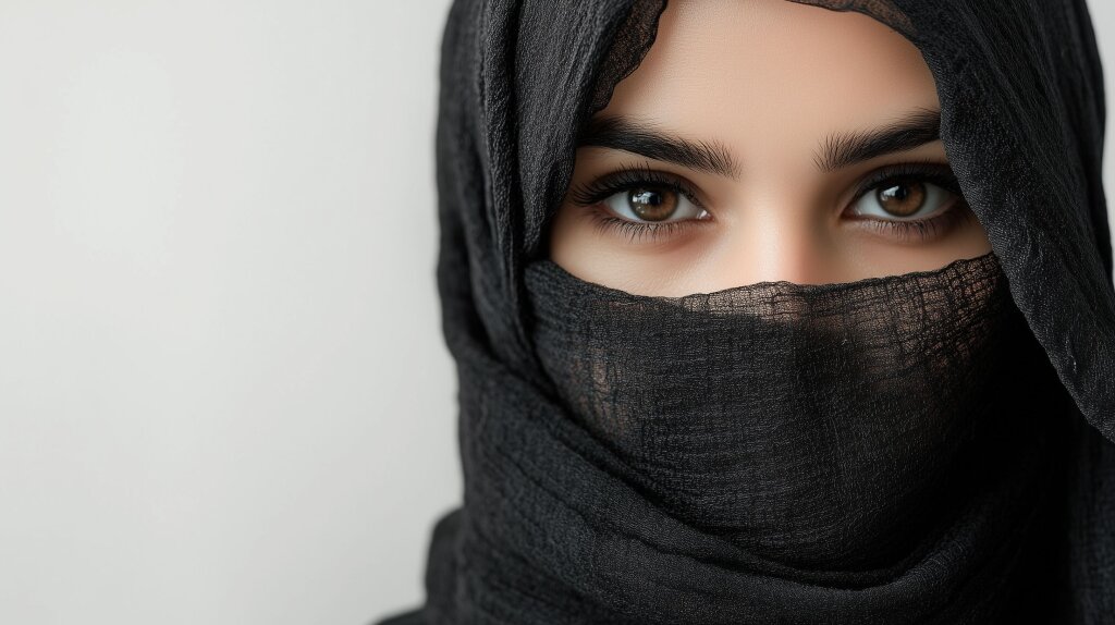 Porträt einer Frau im islamischen Gewand