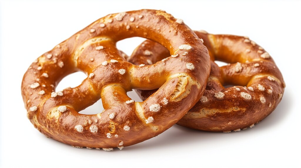Frische Brezeln auf weißem Hintergrund