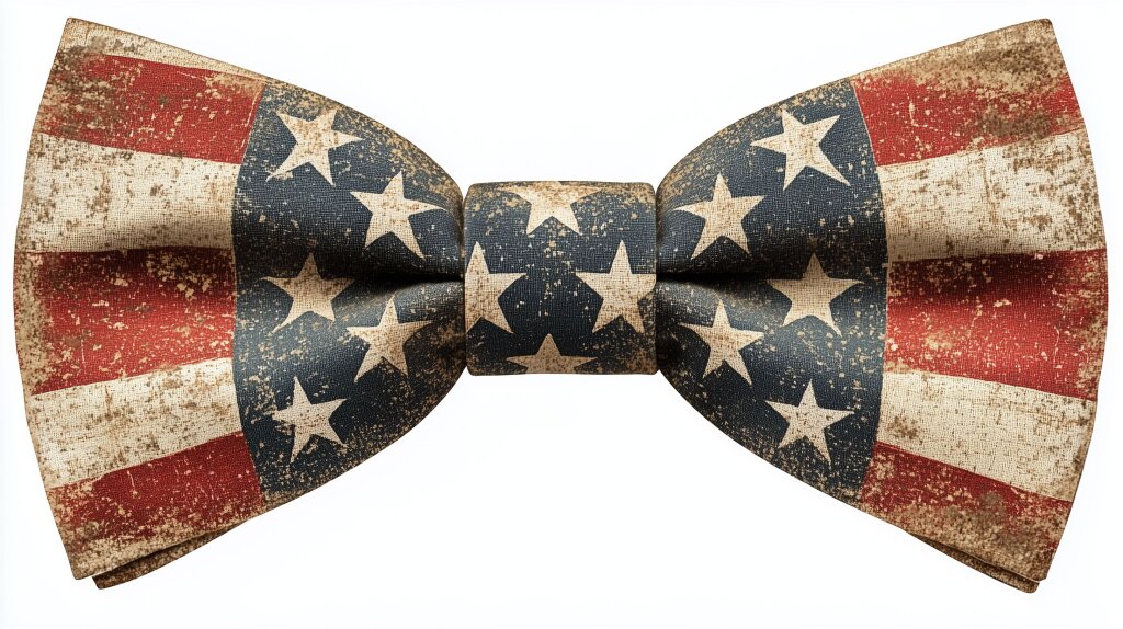 Vintage Fliege mit amerikanischer Flagge in Sternenmuster