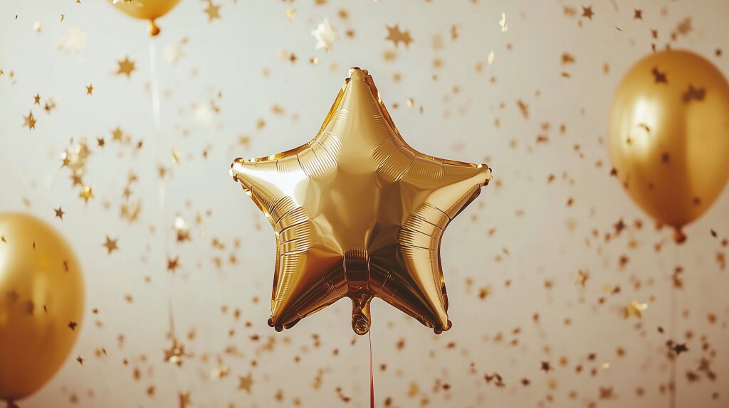 Goldener Sternballon für Feierlichkeiten und Partys