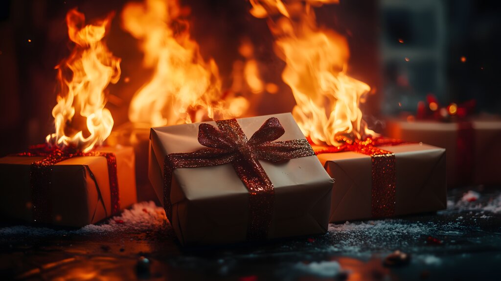 Brennenden Weihnachtsgeschenke