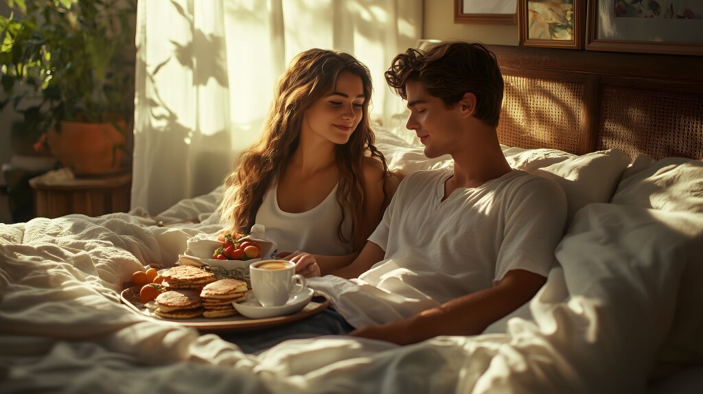 Frühstück im Bett für zwei