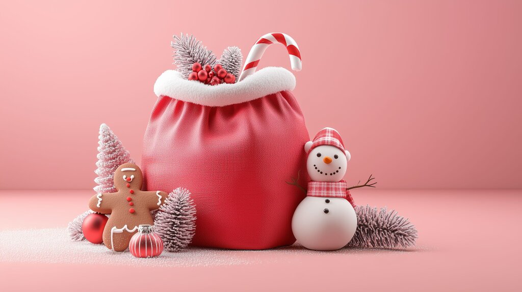 Weihnachtliches Geschenkset mit Lebkuchen und Schneemann