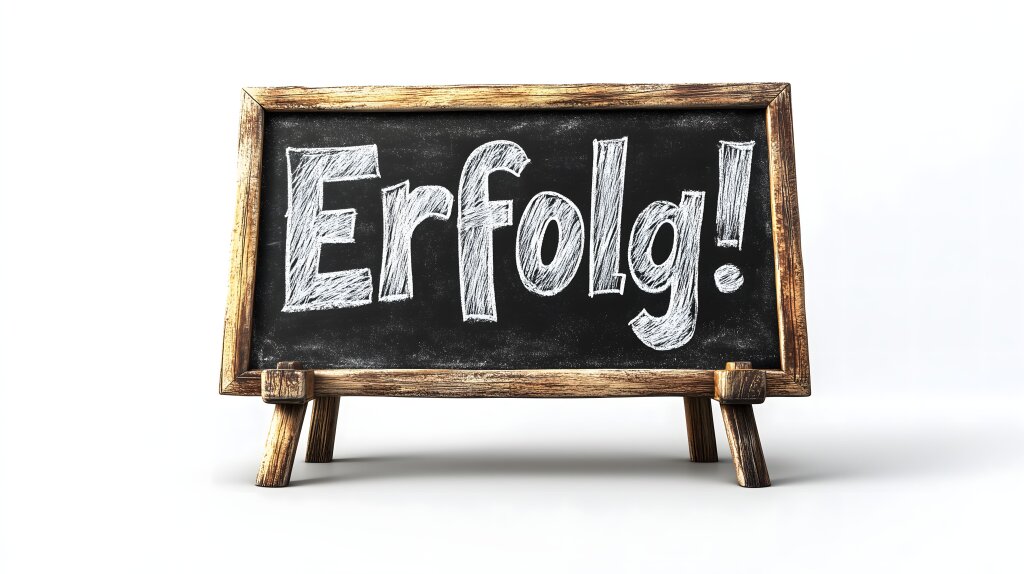 Das Wort Erfolg auf einer Tafel geschrieben