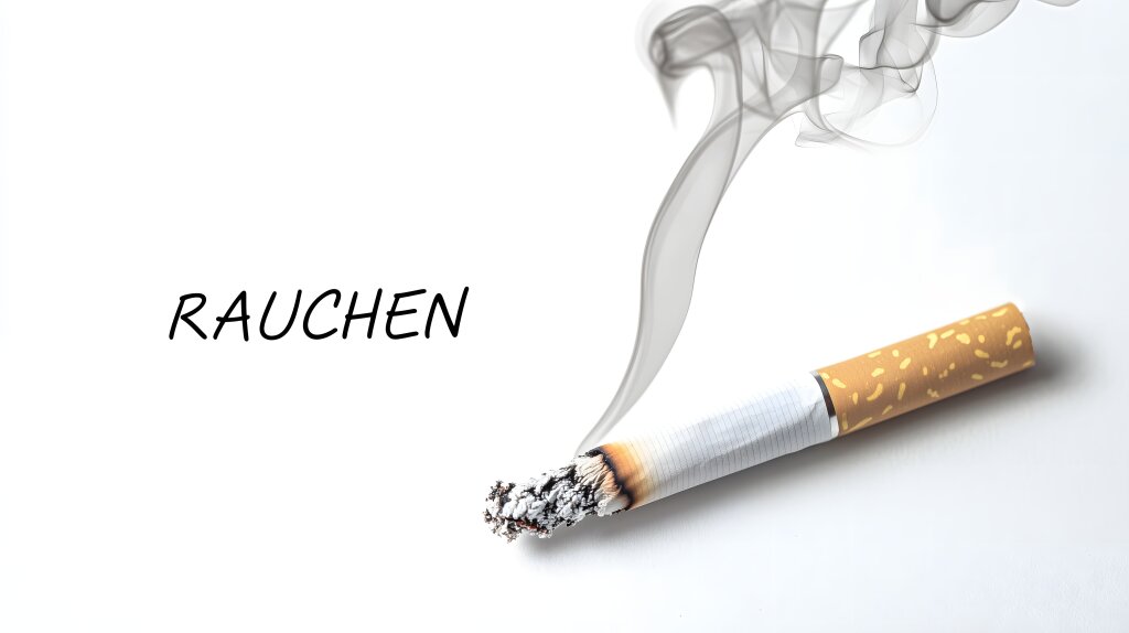 Zigarette mit dem Schriftzug Rauchen