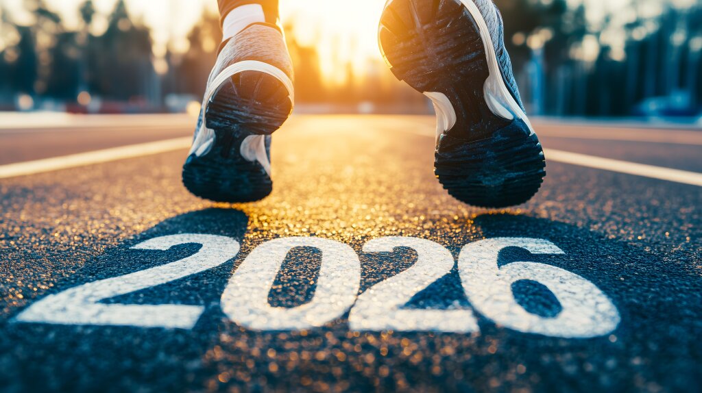 Läufer startet ins Jahr 2026 auf einer sonnigen Strecke