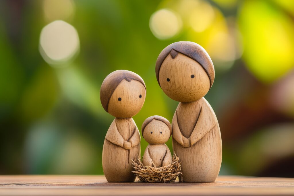 Holzfiguren - Maria, Josef und Jesuskind