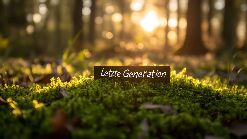 Schriftzug “Letzte Generation” auf Moosuntergrund