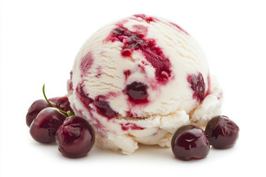 Kirsch-Eis und Kirschen