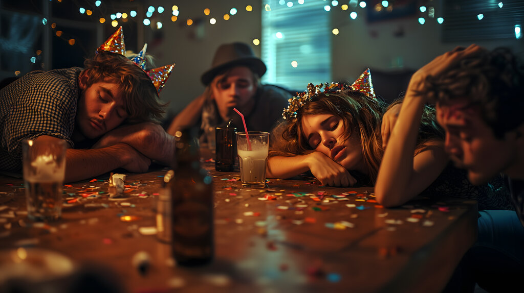 Hangover: Freunde schlafen nach einer Party den Rausch aus