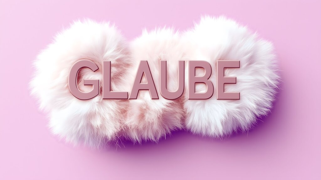 “GLAUBE” auf rosa Hintergrund