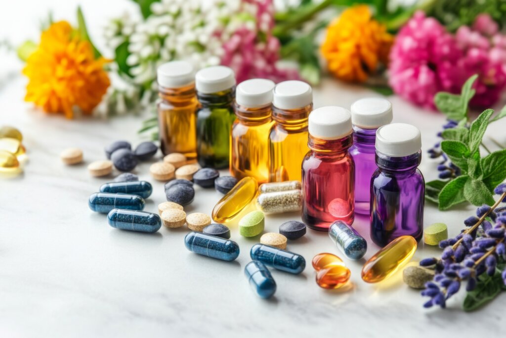 Vitaminpille, Kräuter und Öle