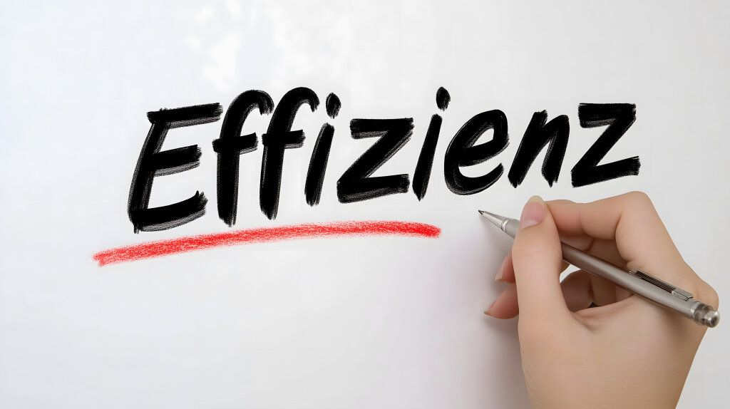 Effizienz Schriftzug auf Whiteboard