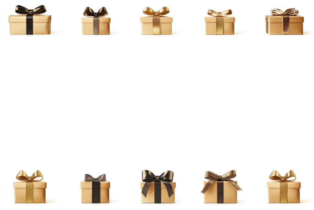 Goldene Geschenkboxen