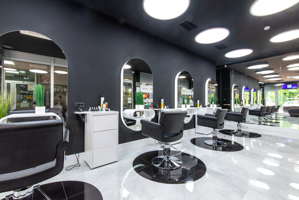 Interior view of modern beauty salon.