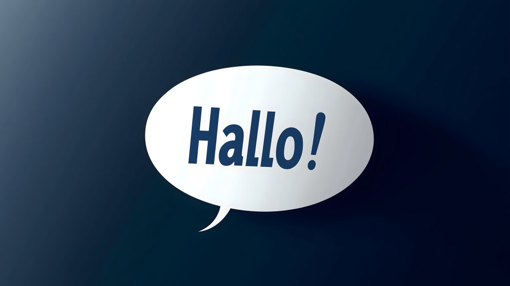 Sprechblase mit „Hallo!“