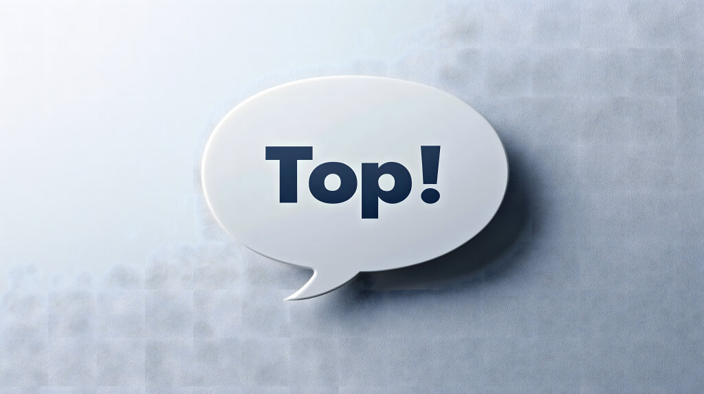 Top-Sprechblase auf blauem Hintergrund