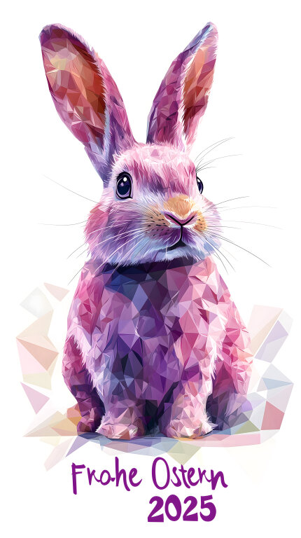 Frohe Ostern 2025: Geometrischer Osterhase für Instagram Stories & Whatsapp