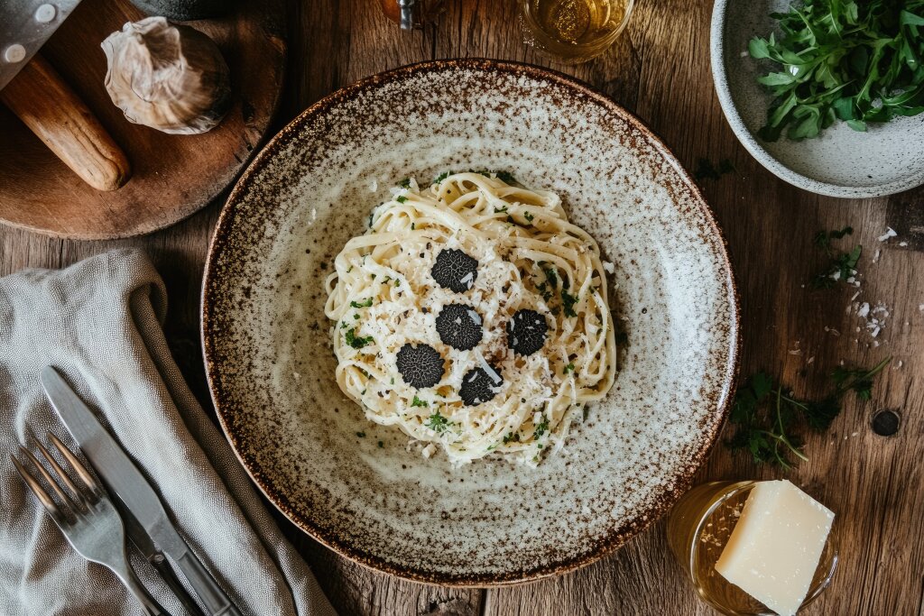 zubereitete Trüffelpasta