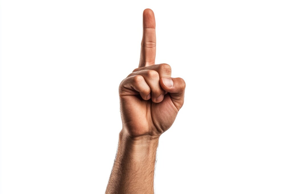 Hand zeigt nach oben