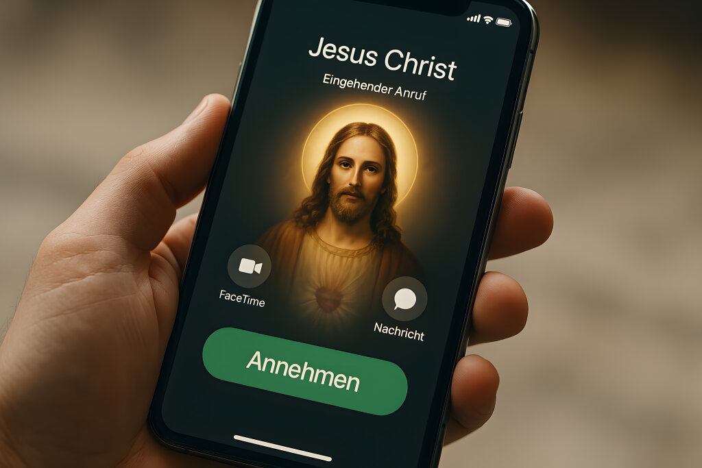 Anruf von Jesus Christ auf dem Smartphone